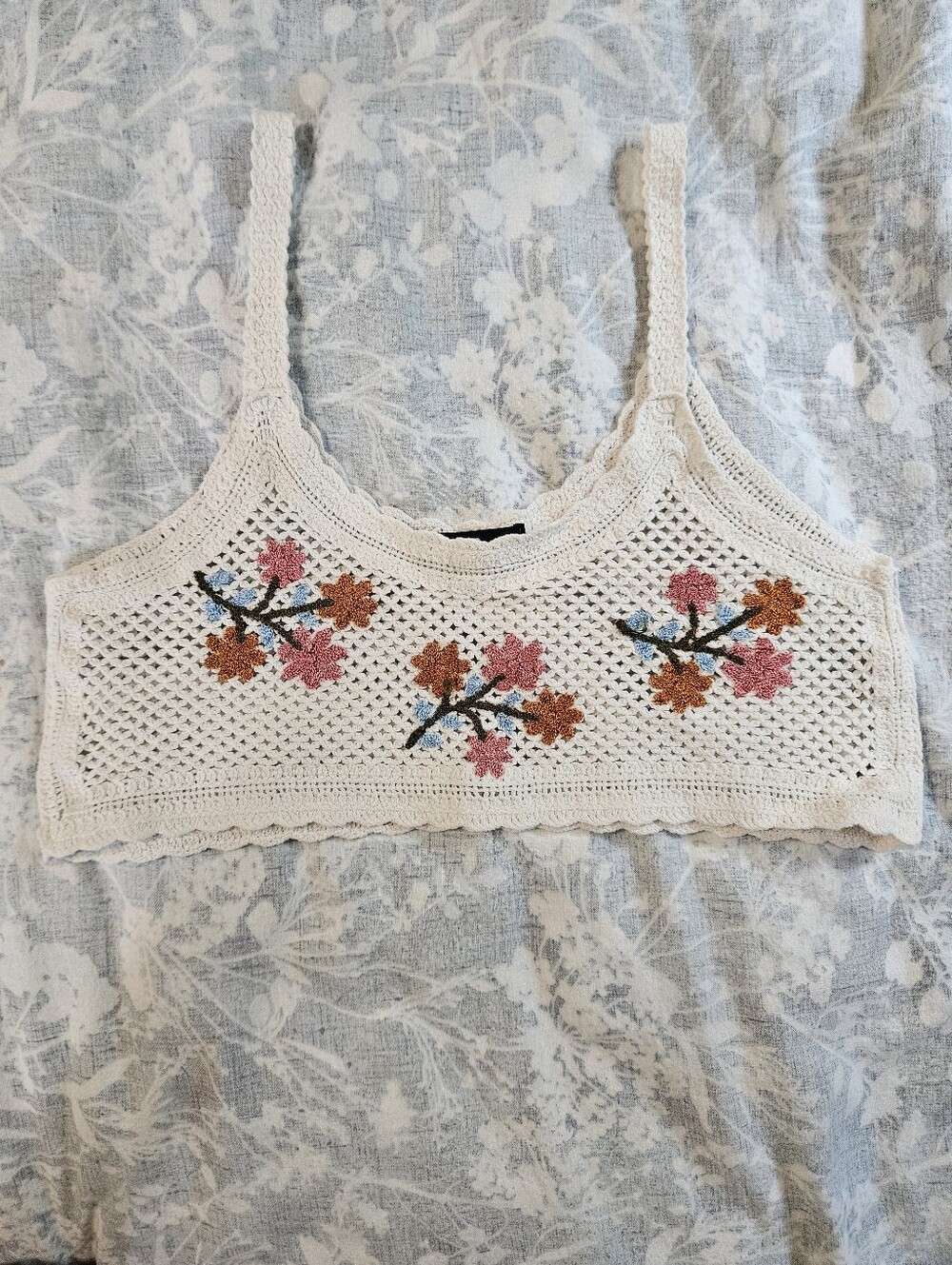 Boho Floral Crochet Festival Crop Top